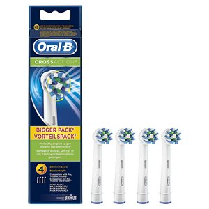 Oral-B CrossAction Toothbrush Heads Pack of 4 Replacement