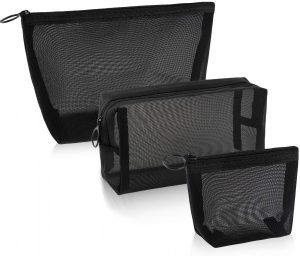 3 Pieces Mesh Cosmetic Bag Mesh Makeup Bags prime products hub