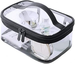 kuou Clear Toiletry Bag, Waterproof Makeup Bag Portable Clear