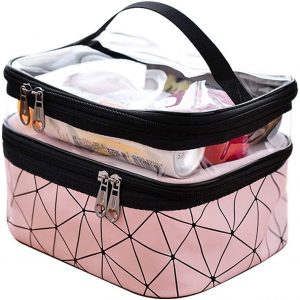 nuoshen Makeup Bags Double Layer Travel Cosmetic Cases Waterproof prime products hub