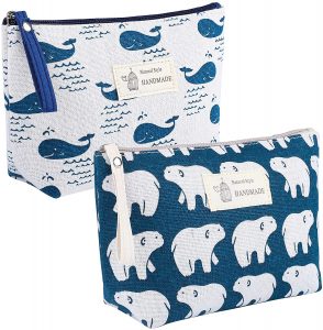 vADXCO 2 Pack Canvas Cosmetic Bags Multi-functional prime products hub