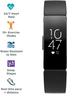 Fitbit Inspire HR Health & Fitness Tracker with Auto-Exercise Recognition